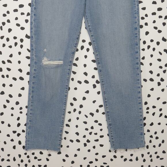 Nobody Denim Light Wash Distressed High Rise Frankie Ankle Jeans - Picture 4 of 11